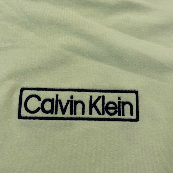 NWT Calvin Klein NEON Yellow Green SWEATSHIRT Lounge Shirt MENS Medium - Picture 4 of 5